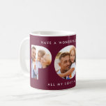 Pop Multi-Foto moderne Typografie elegant bordeaux Kaffeetasse<br><div class="desc">Pop Multi-Foto moderne Typografie elegante zeitgenössische Kindergeschenk-Design. Ideal für Väter Tag,  Geburtstag oder Weihnachten Geschenk. Burgundy Farbe kann geändert werden.</div>