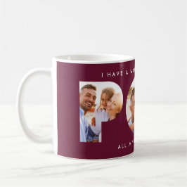 Pop Multi-Foto moderne Typografie elegant bordeaux Kaffeetasse