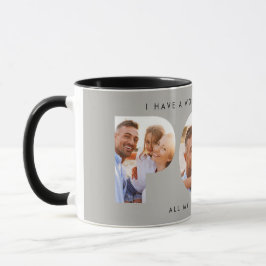 Pop Multi-Foto moderne Typografie elegant grau Tasse