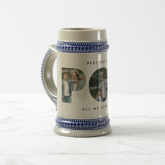 Pop Multi Foto moderne Typografie elegante schwarz Bierglas (Vorderseite Links)