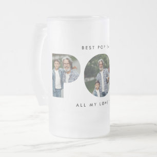 Pop Multi Foto moderne Typografie elegante schwarz Mattglas Bierglas