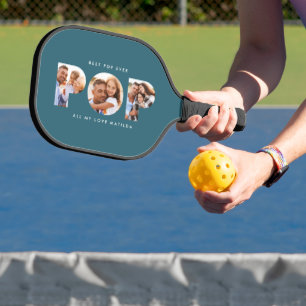 Pop Multi-Foto moderne Typografie Weise grün Pickleball Schläger