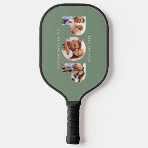 Pop Multi-Foto moderne Typografie Weise grün Pickleball Schläger