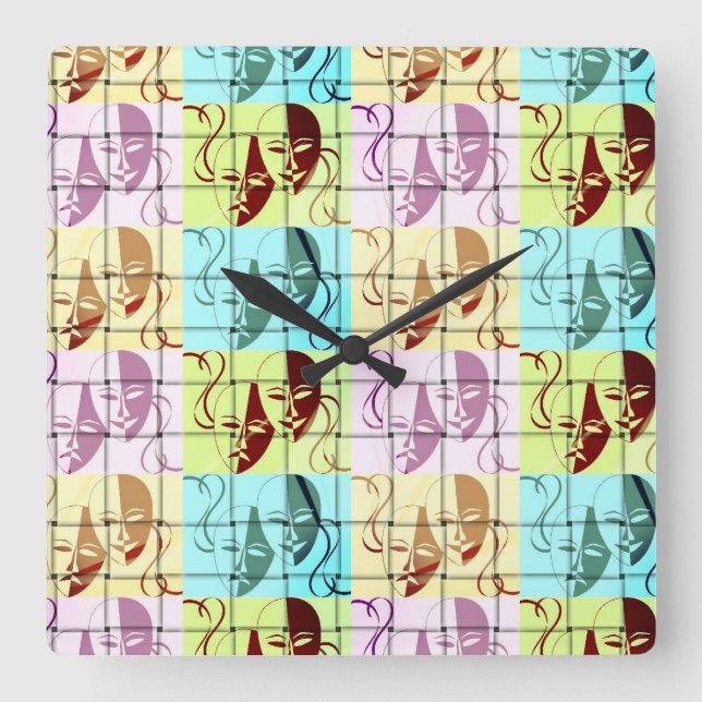 Pop  Museo Cantonale d'Arte Quadratische Wanduhr (Vorderseite)