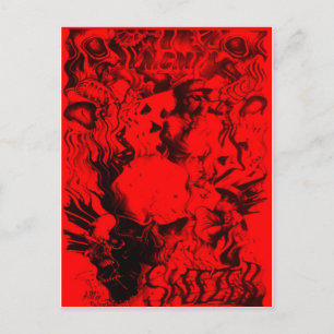 Pop Musica Portraits in lebhaften Roten Farben Ku Postkarte