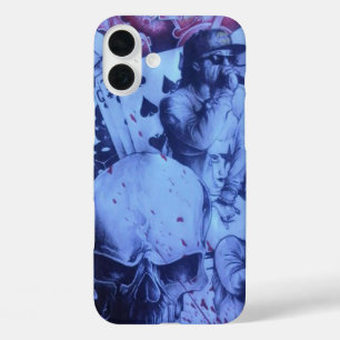 Pop-Musiker Lebendige blaue und violette abstrak iPhone 16 Plus Hülle
