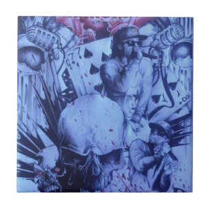 Pop Musiker Lila Kunst Fliese