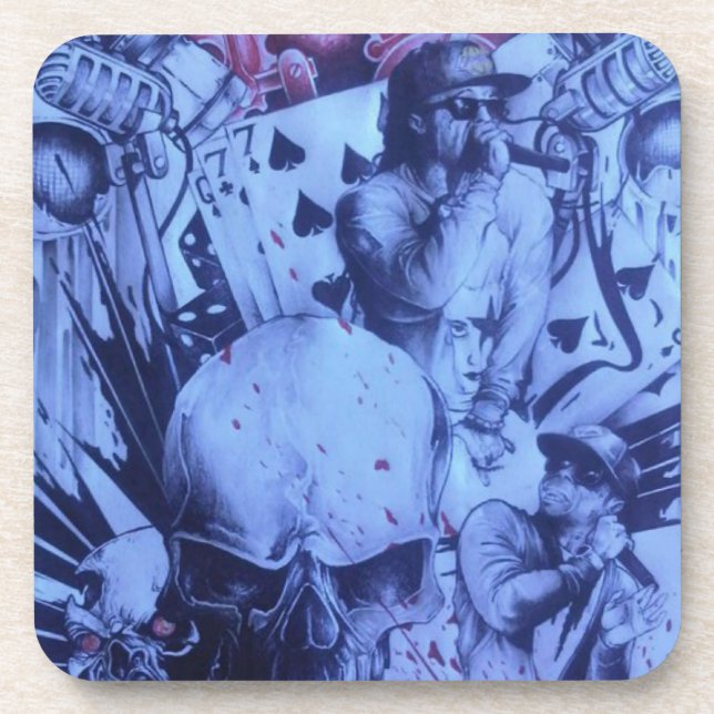 Pop Musiker Lila Kunst Getränkeuntersetzer (Vorderseite)