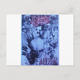 Pop Musiker Lila Kunst Postkarte