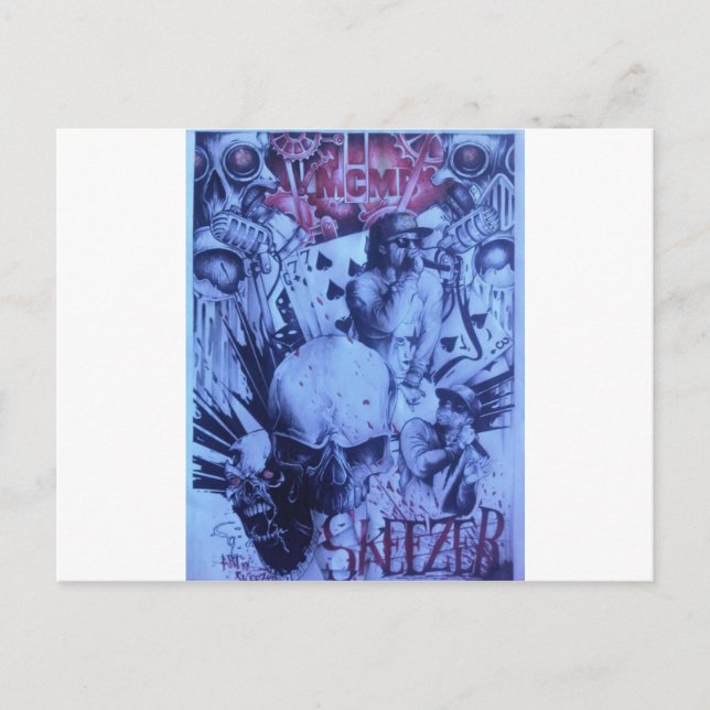 Pop Musiker Lila Kunst Postkarte (Vorderseite)