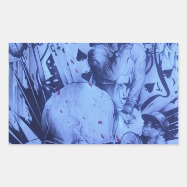 Pop Musiker Lila Kunst Rechteckiger Aufkleber (Vorderseite)