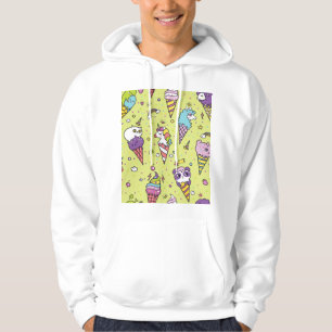 Pop Niedliche Eiscreme: Tiermuster Hoodie