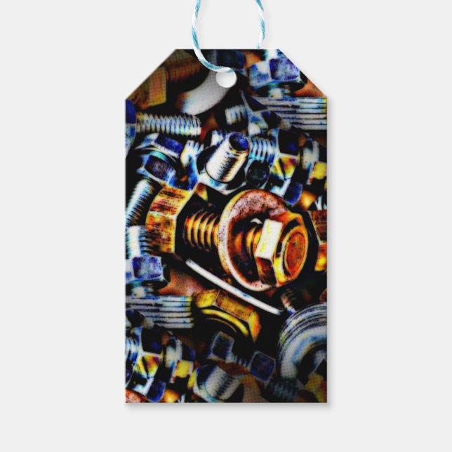 Pop Nüsse und Bolzen Kunst Geschenkanhänger (Vorderseite)