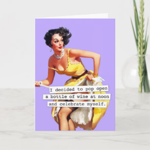 Pop Öffnen Sie eine Flasche Wein Geburtstag Karte