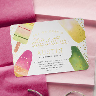 Pop On Over & Chill   Popsicle Kindergeburtstagsfe Folieneinladung