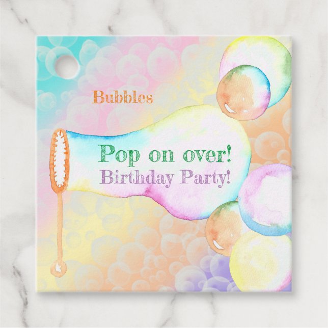 Pop On Over Kindergeburtstag Party Vielen Dank Geschenkanhänger (Vorderseite)