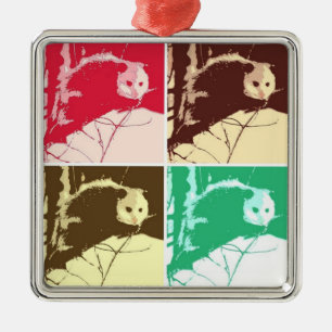 Pop Opossum Art Ornament Aus Metall