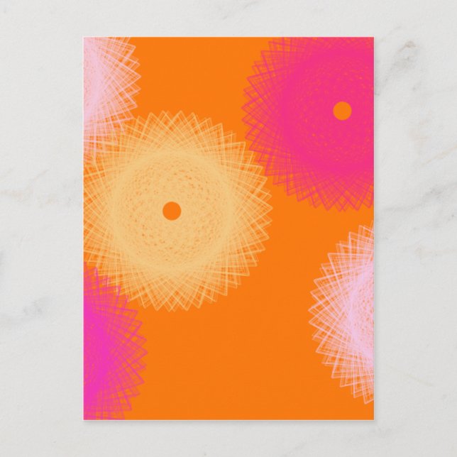 Pop orange und rosa postkarte (Vorderseite)