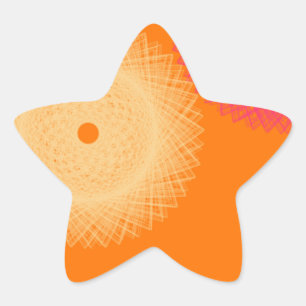 Pop orange und rosa Stern-Aufkleber