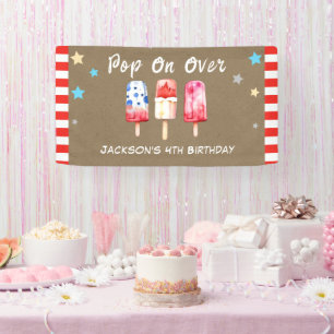 Pop Over Kids Sommer-Eiscreme-Geburtstag Kraftpapi Banner