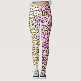 Pop Pale Pink Cheetah Art Cat Animal Print Leggings
