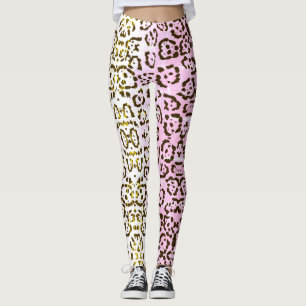 Pop Pale Pink Cheetah Art Cat Animal Print Leggings