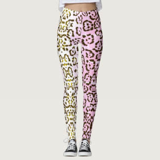 Pop Pale Pink Cheetah Art Cat Animal Print Leggings