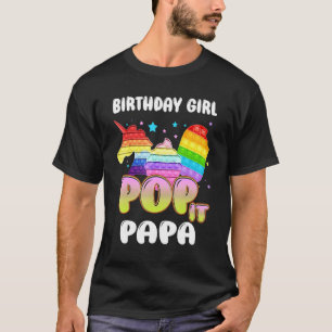 Pop Papa vom Geburtstag Girl Einhorn Eiscreme T-Shirt