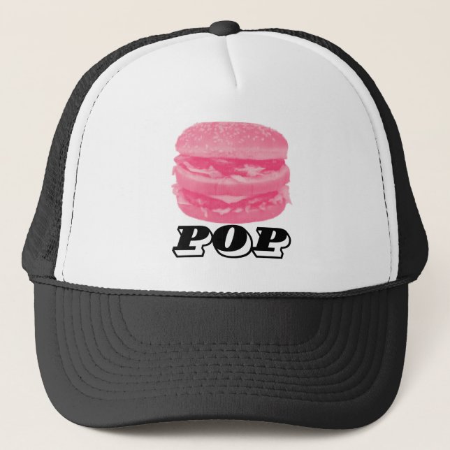 Pop Pink Burger Truckerkappe (Vorderseite)