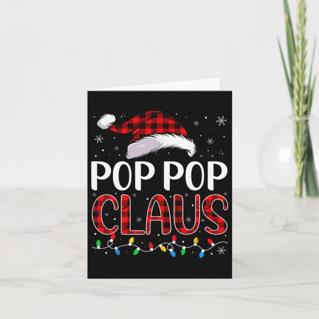 Pop Pop Claus Weihnachtslichter Match Family Xma Karte (Vorderseite)