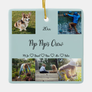 Pop Pop Crew Custom 5 Foto Grid, Green Keramikornament