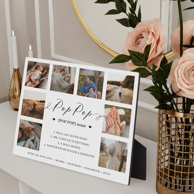 Pop Pop Definition Skript-FotoCollage Keepake Fotoplatte (Von Creator hochgeladen)