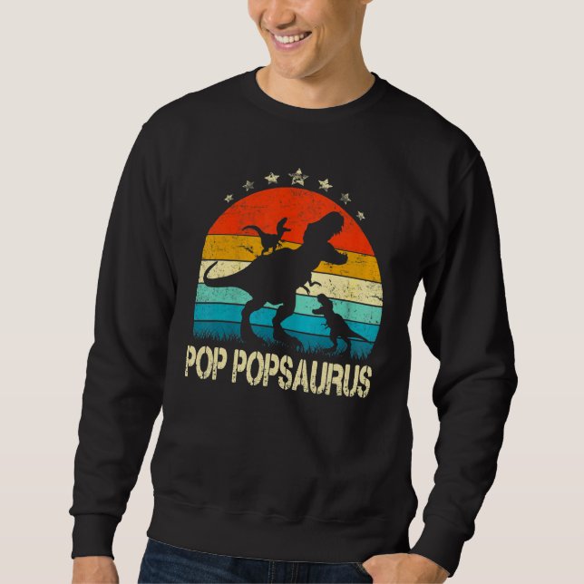 Pop Pop Dinosaur Pop Popsaurus 2 Zwei Kinder Chris Sweatshirt (Vorderseite)
