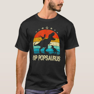 Pop Pop Dinosaur Pop Popsaurus 2 Zwei Kinder Chris T-Shirt