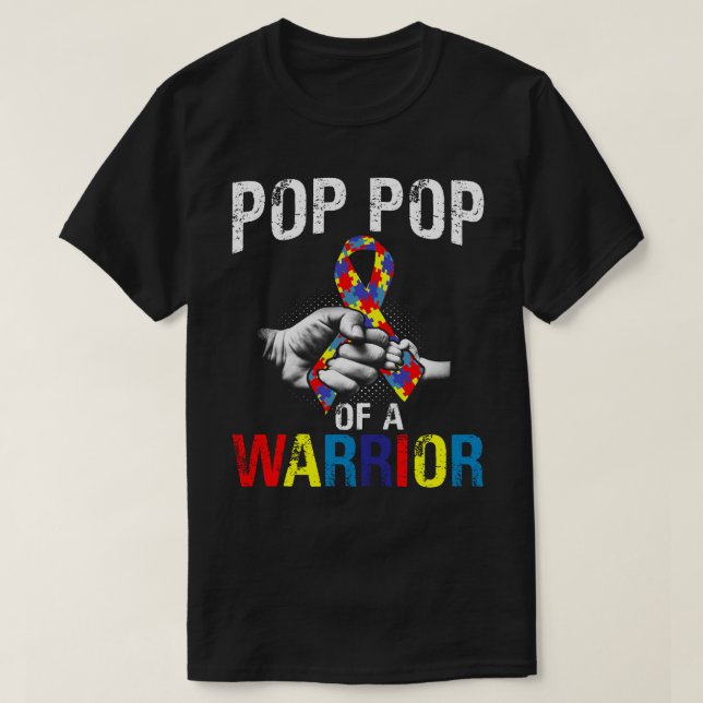 Pop Pop eines Krieger-Autismus-Bewusstsein T-Shirt (Design vorne)