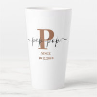 Pop-Pop Elegante Script Monogram Brown White