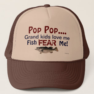 Pop Pop... Grand Kids Liebe Me Fish Angst mich Hat Truckerkappe