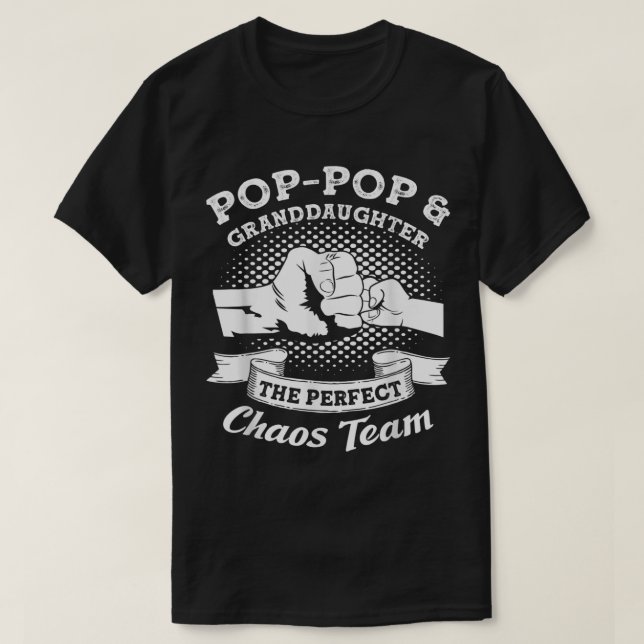Pop-Pop & Grandtochter das perfekte Chaos-Team Gra T-Shirt (Design vorne)