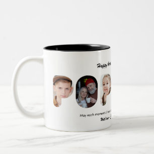 Pop Pop Individuelle Fotocollage Personalisierter Zweifarbige Tasse