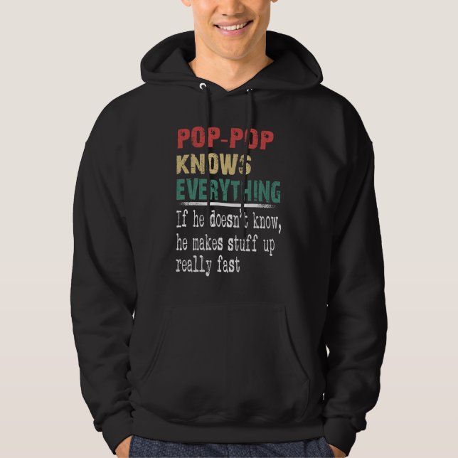 Pop Pop Knows Everything  Christmas Grandpa Hoodie (Vorderseite)