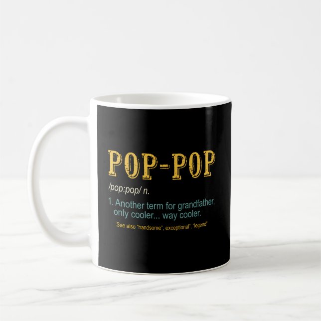 Pop Pop Opa Vatertag Pop-Pop Kaffeetasse (Links)