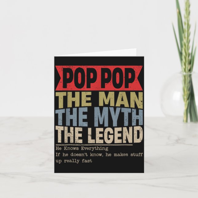 Pop Pop Retro Vatertag Karte (Vorderseite)