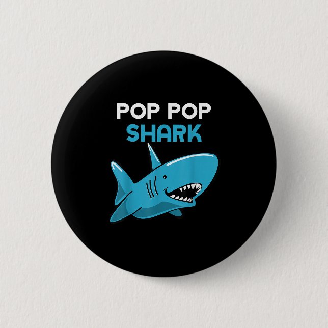 Pop-Pop Shark Funny Family Opp Poppop Button (Vorderseite)