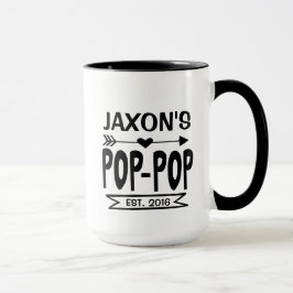 Pop Pop Tasse mit Großkindname & Geburtsjahr