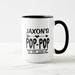 Pop Pop Tasse mit Großkindname & Geburtsjahr