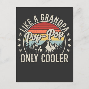 Pop-Pop wie ein Opa, nur cooler Retro Postkarte