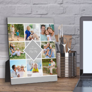 Pop-Pop Wir Liebe Sie 8 FotoCollage grau weiß Fotoplatte