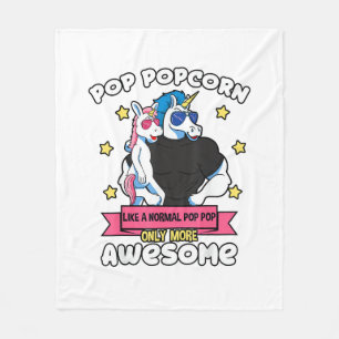 Pop Popcorn 1 Kind Vatertag Pop Pop Einhorn Gra Fleecedecke