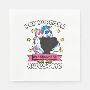 Pop Popcorn 1 Kind Vatertag Pop Pop Einhorn Gra Serviette