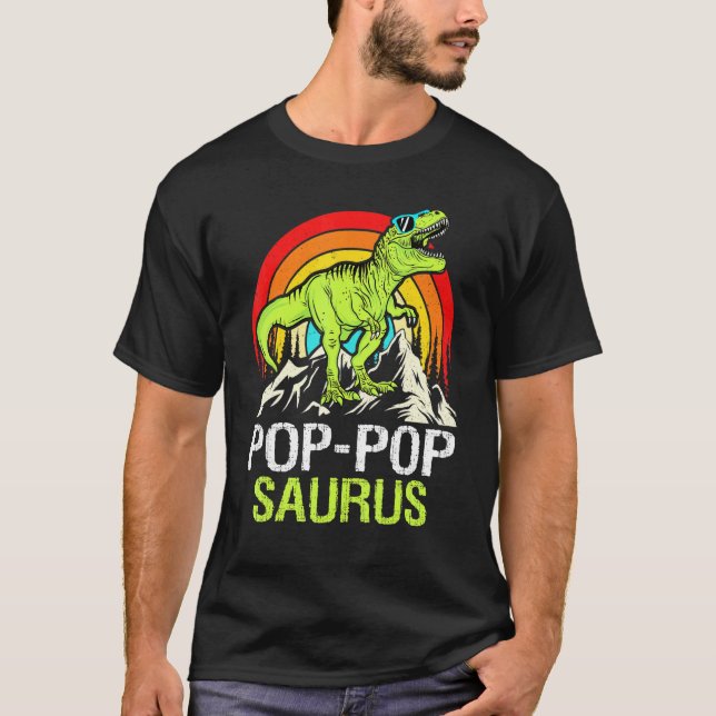 Pop Popsaurus Dinosaur Grandpa Pop Pop Saurus Fath T-Shirt (Vorderseite)